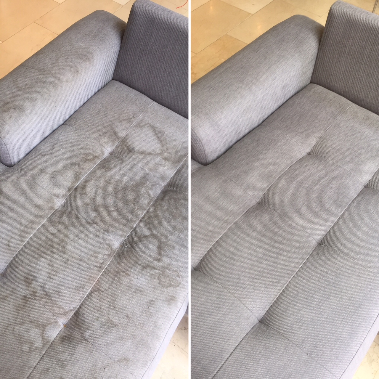 Before and After Upholstery Cleaning Services in Squamish, BC by Busy Boys